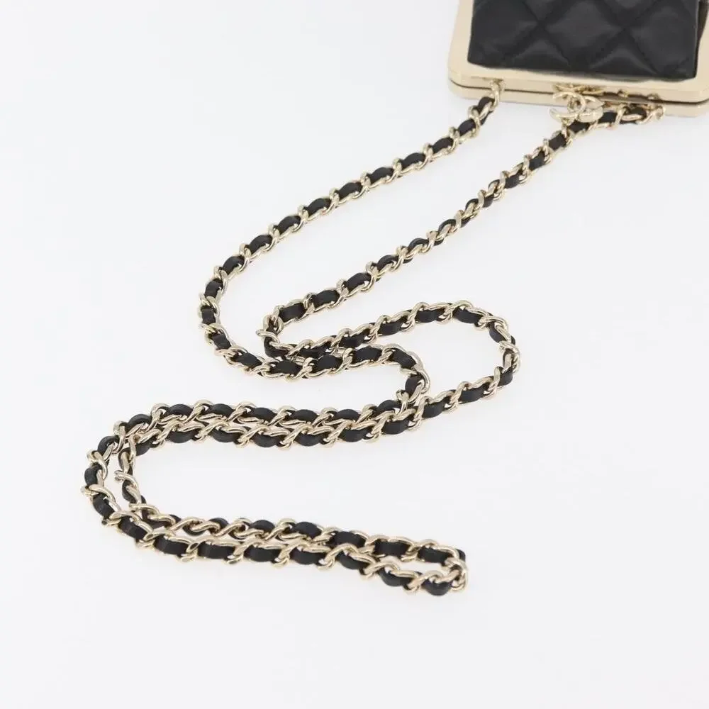 Chanel Matelasse Lambskin Chain Crossbody Bag Black